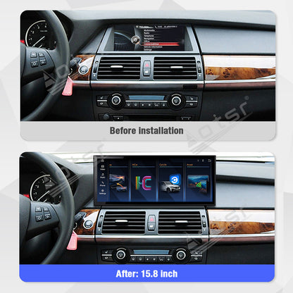 Aotsr 15.8 inch Linux Carplay Screen for BMW X5 E70/X6 E71 2007-2013 NBT IPS Touch Stereo Unit Multi Storage 4G DSP BT5.0 GPS