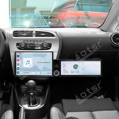Aotsr Dual Screen 13.1 inch+12.3 inch Android 15 Carplay Car Radio for Seat Leon 2005-2012 Car GPS Navigation Multimedia