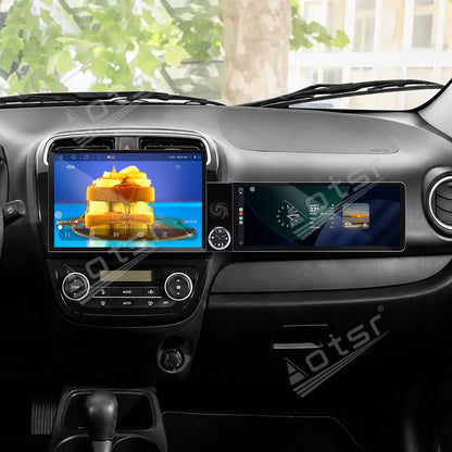 Aotsr Dual Screen 13.1 inch+12.3 inch Android 15 Carplay Car Radio for Mitsubishi Mirage 2012-2018 Car GPS Navigation Multimedia