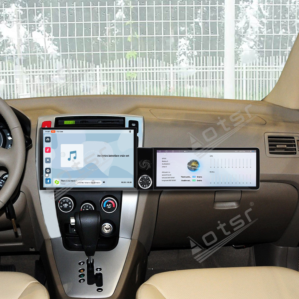 Aotsr Dual Screen 13.1 inch+12.3 inch Android 15 Carplay Car Radio for Hyundai Tucson 2006-2013 Car GPS Navigation Multimedia