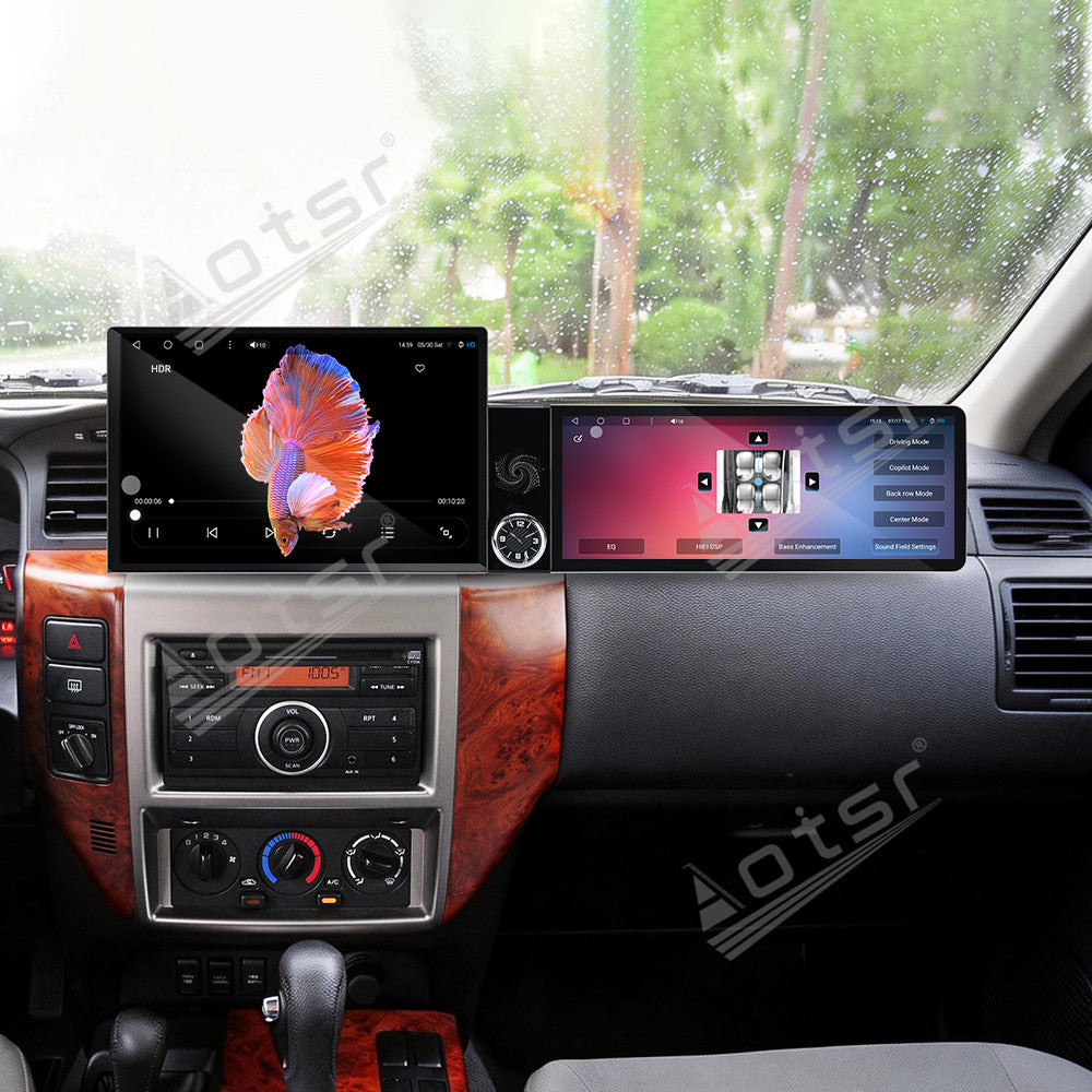 Aotsr Dual Screen 13.1 inch+12.3 inch Android 15 Carplay Car Radio for Nissan Safari Y61 2004-2012 Car GPS Navigation Multimedia