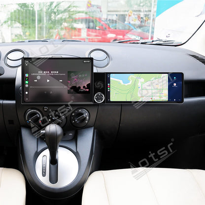 Aotsr Dual Screen 13.1 inch+12.3 inch Android 15 Carplay Car Radio for Mazda 2 2007-2014 Car GPS Navigation Multimedia