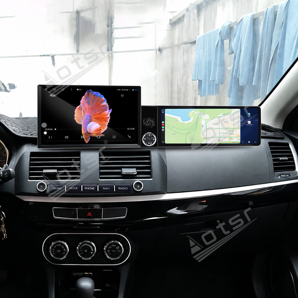 Aotsr Dual Screen 13.1 inch+12.3 inch Android 15 Carplay Car Radio for Mitsubishi Lancer EX 2010-2017 Car GPS Navigation Multimedia