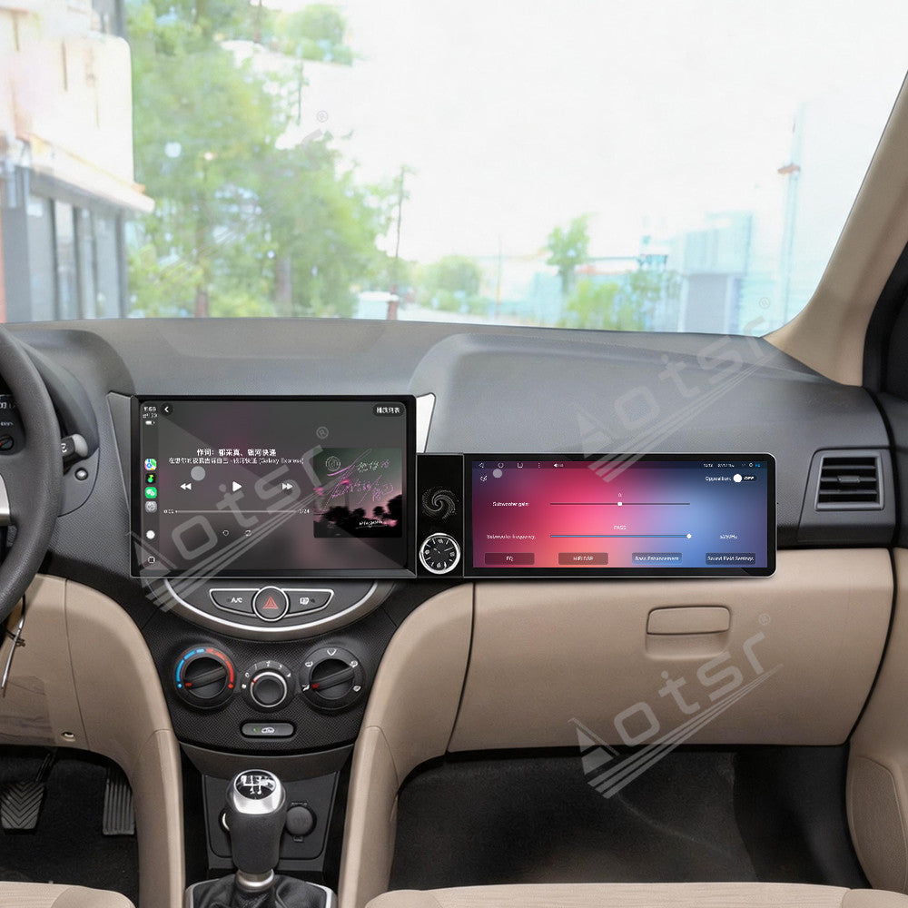 Aotsr Dual Screen 13.1 inch+12.3 inch Android 15 Carplay Car Radio for Hyundai Verna 2011-2016 Car GPS Navigation Multimedia