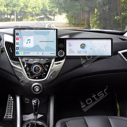 Aotsr Dual Screen 13.1 inch+12.3 inch Android 15 Carplay Car Radio for Hyundai Veloster 2011-2017 Car GPS Navigation Multimedia