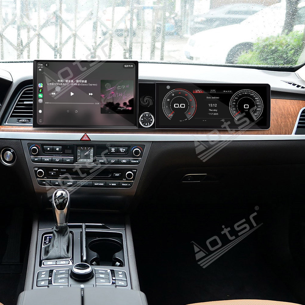 Aotsr Dual Screen 13.1 inch+12.3 inch Android 15 Carplay Car Radio for Hyundai Genesis 2013-2016 Car GPS Navigation Multimedia