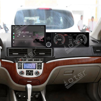 Aotsr Dual Screen 13.1 inch+12.3 inch Android 15 Carplay Car Radio for Hyundai Santa Fe 2006-2012 Car GPS Navigation Multimedia