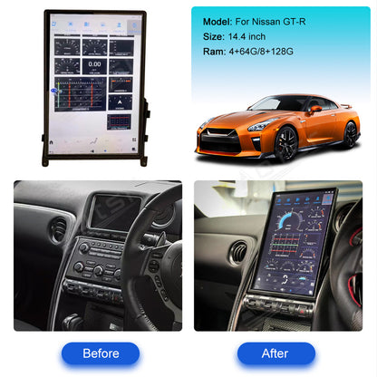 For Nissan GTR 14.4 Inch Tesla-style Carplay Screens （2008-2017）