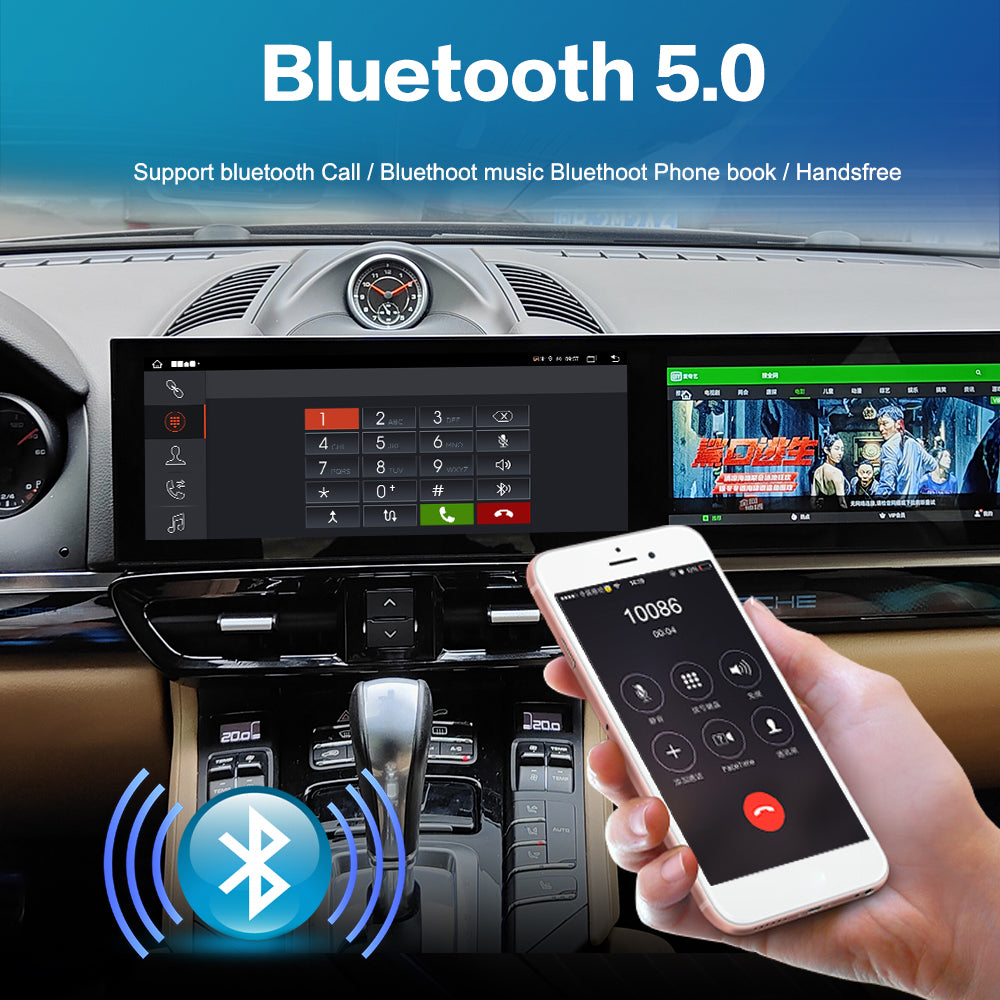 Dual 12.1 inches Tesla Screen For Porsche Cayenne 2010-2016  Android 13.0  Car  Radio   Player  GPS Navi Auto  Stereo Multimedia Video DSP Carplay 4G SIM