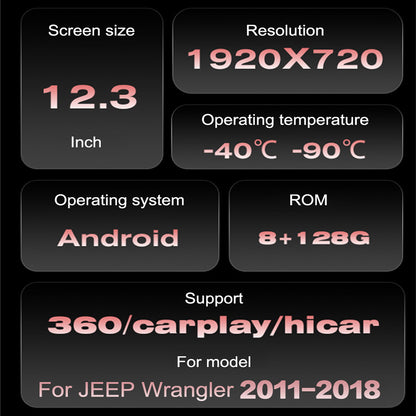 Tesla Screen  For Jeep wrangler JL 2018-2021 Android 13.0 Car Radio Plus LCD Digital Cluster Player GPS Navi Auto Stereo Multimedia Video DSP Carplay 4G SIM