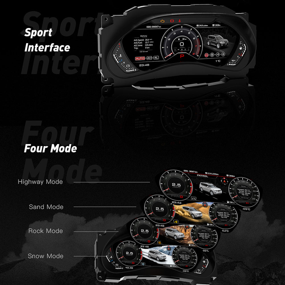 Aotsr  Screen For  Nissan Patrol Y62 LCD Digital Cluster  Virtual Cockpit Speedometer Dashboard LCD Screen Instrument Panel Part