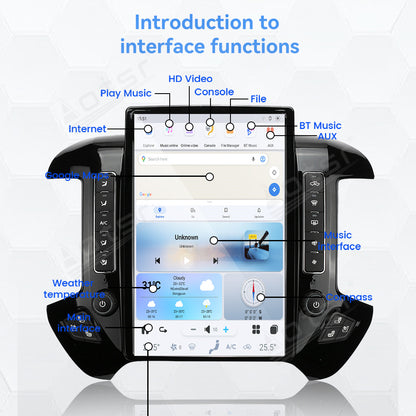 For Chevrolet Silverado 14.4 Inch Tesla-style Carplay Screens (2012-2020)
