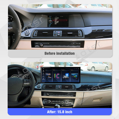 Aotsr 15.8 inch Linux Carplay Screen for BMW 5 Series F10 2011-2017 CIC NBT IPS Touch Stereo Unit Multi Storage 4G DSP BT5.0 GPS