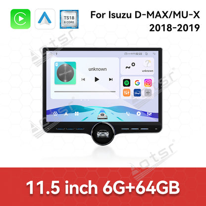 Aotsr 11.5 inch Android Car Radio for Isuzu D-MAX/MU-X 2018-2019 display touchscreen, dual DIN car audio system