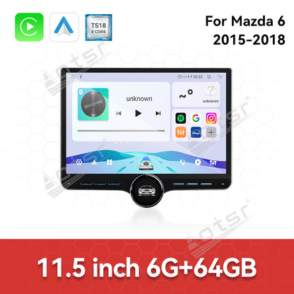Aotsr 11.5 inch Android Car Radio For Mazda 6 2015-2018 display touchscreen, dual DIN car audio system