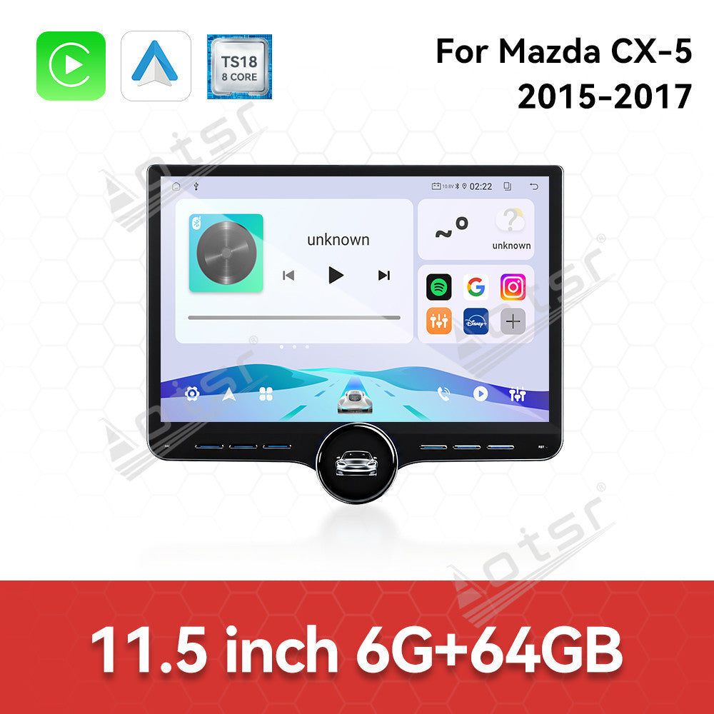 Aotsr 11.5 inch Android Car Radio For Mazda CX-5 2015-2017 display touchscreen, dual DIN car audio system