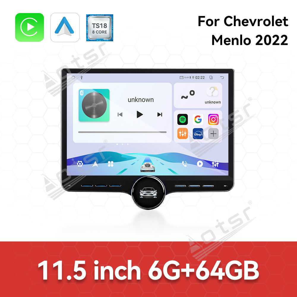 Aotsr 11.5 inch Android Car Radio for Chevrolet Menlo 2022 display touchscreen, dual DIN car audio system
