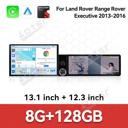 Aotsr Dual Screen 13.1 inch+12.3 inch Android 15 Carplay Car Radio for Land Rover Range Rover Executive 2013-2016 Car GPS Navigation Multimedia