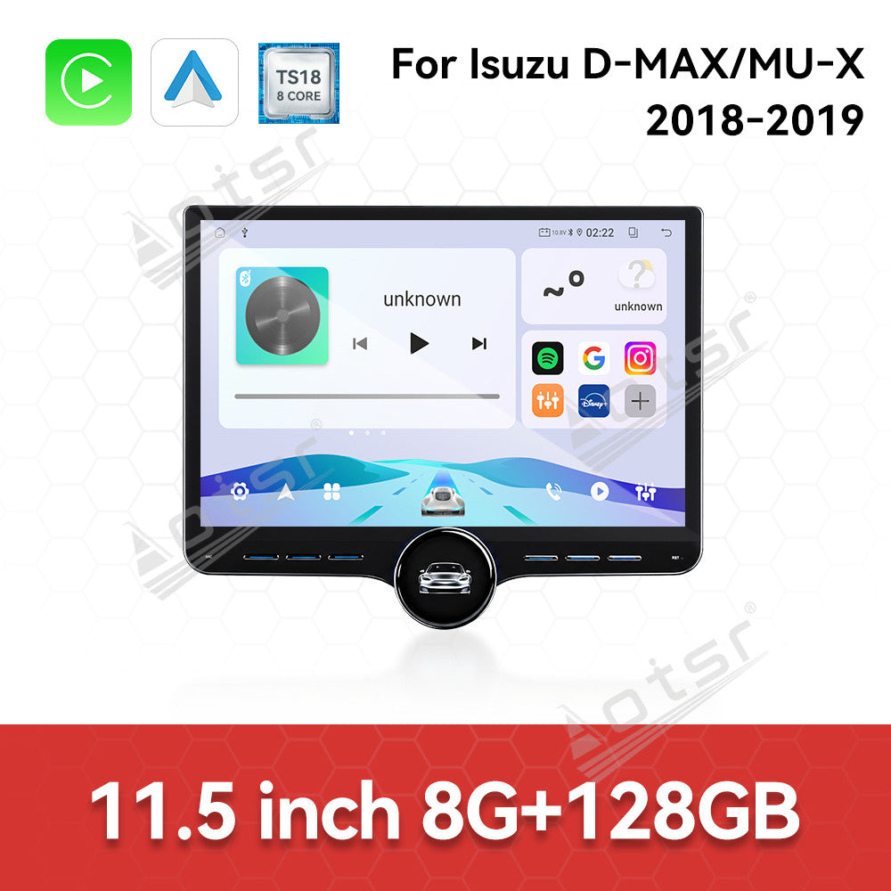 Aotsr 11.5 inch Android Car Radio for Isuzu D-MAX/MU-X 2018-2019 display touchscreen, dual DIN car audio system