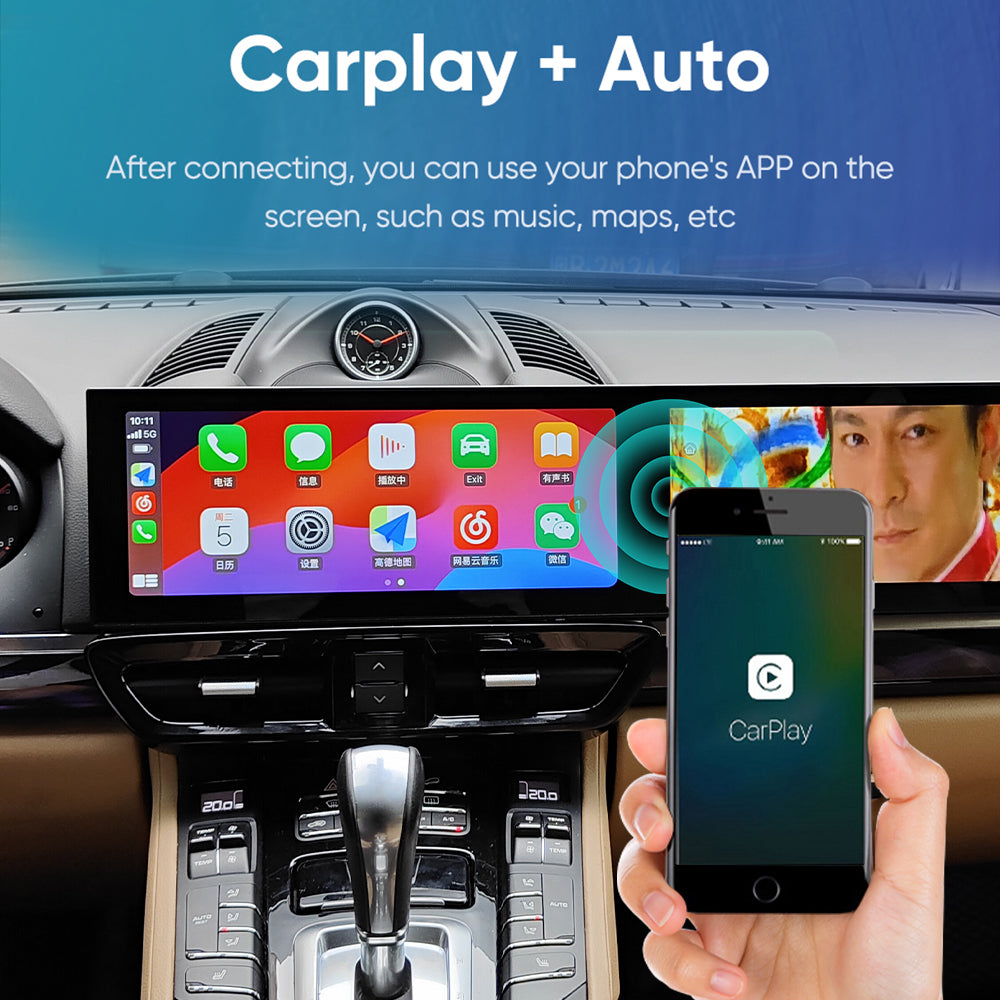 Dual 12.1 inches Tesla Screen For Porsche Cayenne 2010-2016  Android 13.0  Car  Radio   Player  GPS Navi Auto  Stereo Multimedia Video DSP Carplay 4G SIM