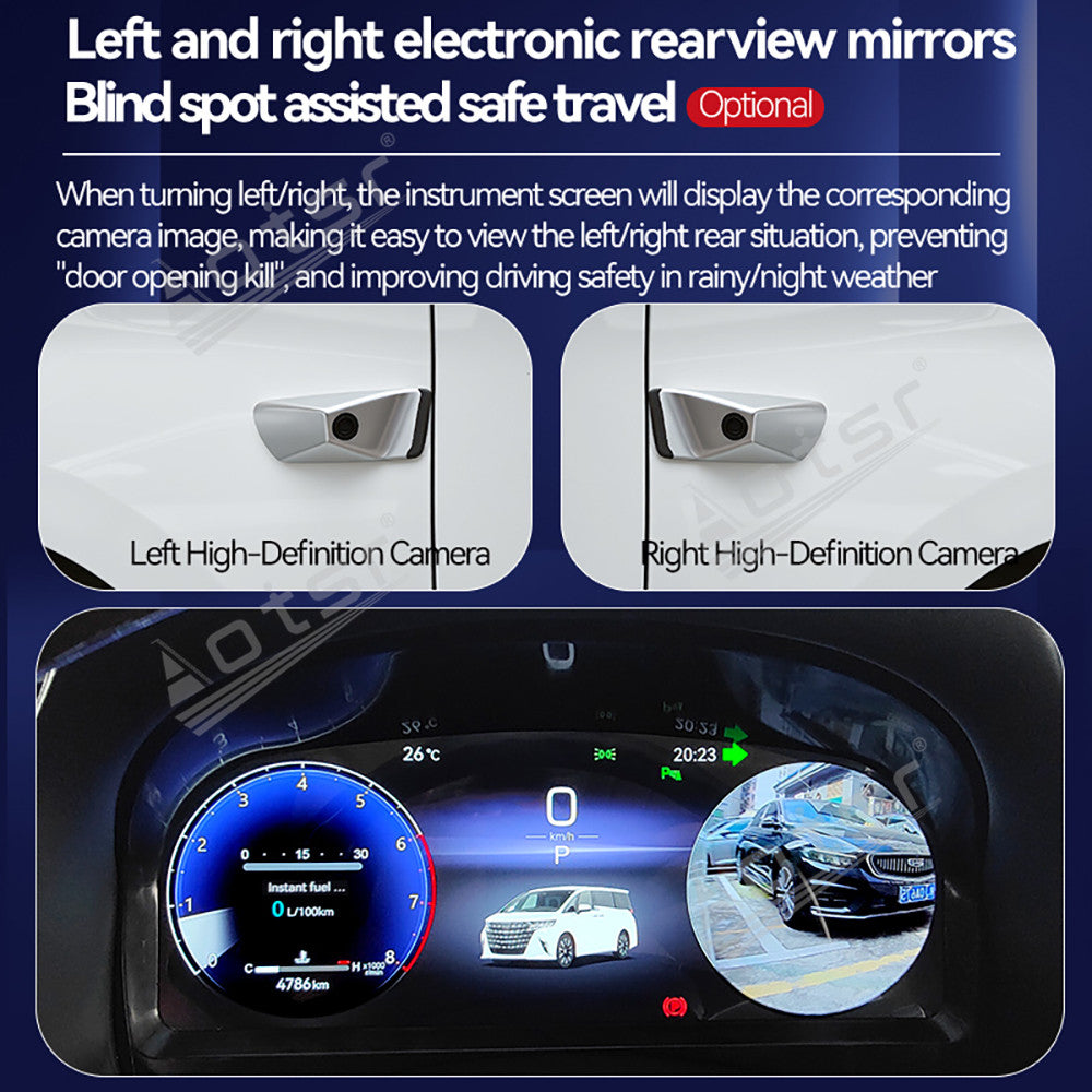 12.3 inch For TOYOTA Alphard 30 A30 Vellfire 2015-2022 Full LCD Digital Cluster Instrument Virtual Cockpit Dashboard Speedometer