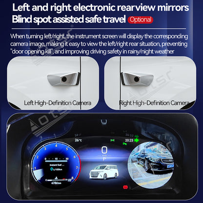 12.3 inch For TOYOTA Alphard 30 A30 Vellfire 2015-2022 Full LCD Digital Cluster Instrument Virtual Cockpit Dashboard Speedometer