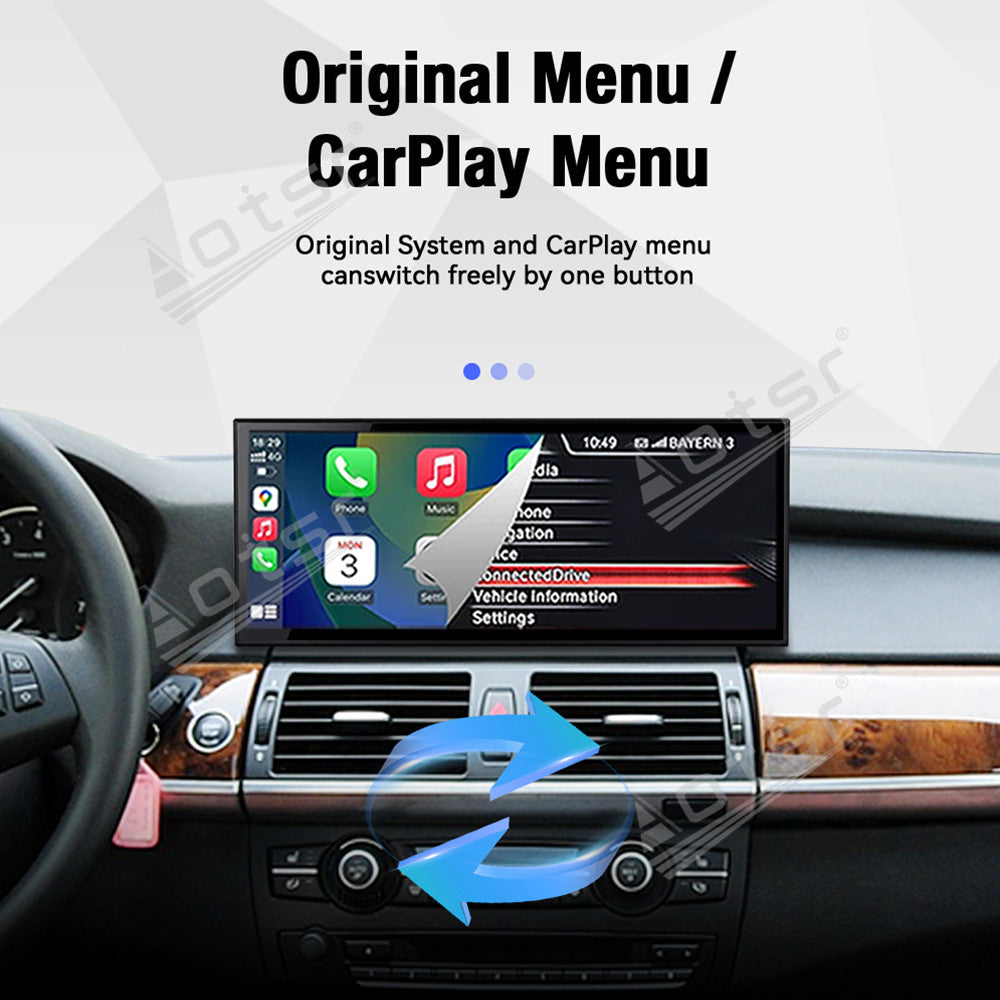Aotsr 15.8 inch Linux Carplay Screen for BMW X5 E70/X6 E71 2007-2013 NBT IPS Touch Stereo Unit Multi Storage 4G DSP BT5.0 GPS