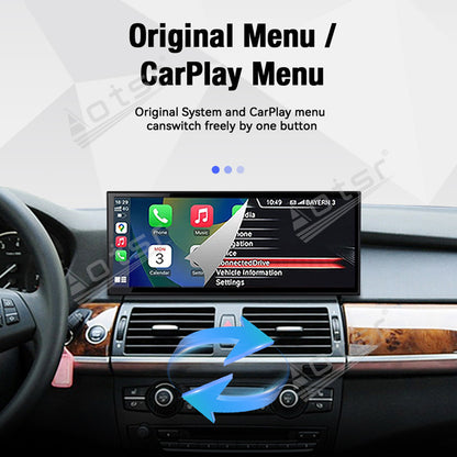 Aotsr 15.8 inch Linux Carplay Screen for BMW X5 E70/X6 E71 2007-2013 NBT IPS Touch Stereo Unit Multi Storage 4G DSP BT5.0 GPS