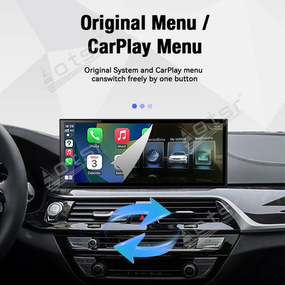 Aotsr 15.8 inch Linux Carplay Screen for BMW 5 Series G30 2018 EVO IPS Touch Stereo Unit Multi Storage 4G DSP BT5.0 GPS