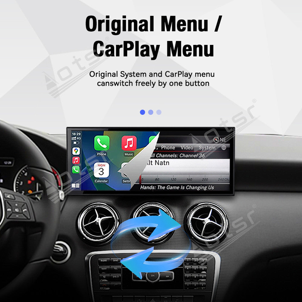 Aotsr 15.8 inch Linux Carplay Screen for Mercedes Benz A/GLA X156 2013-2015 NTG4.5 IPS Touch Stereo Unit Multi Storage 4G DSP BT5.0 GPS