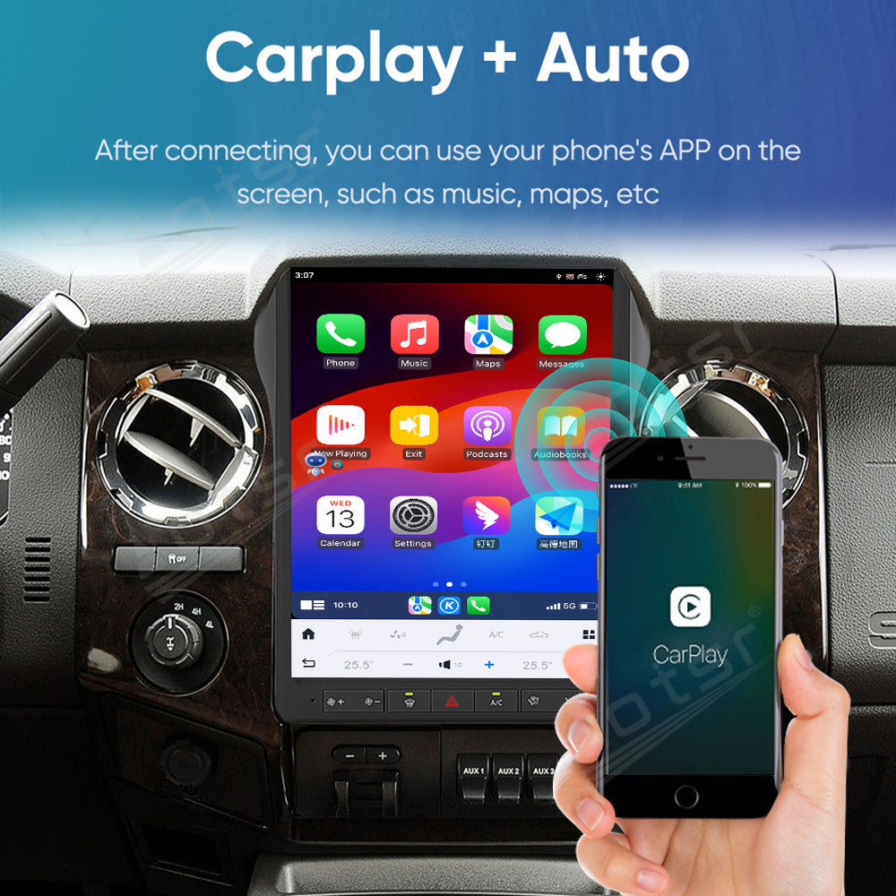 For Ford F350 F250 12.1 Inch Tesla-style Carplay Screens （2013-2014）