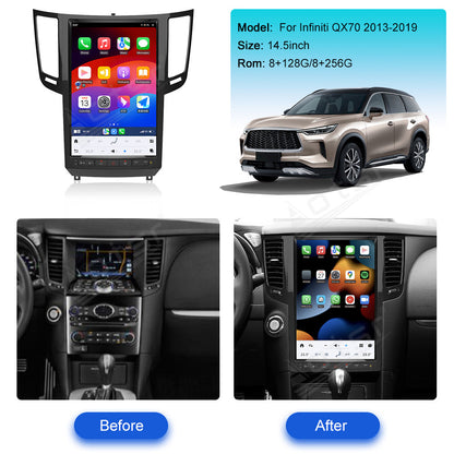 14.4 Inch Android 13.0 Tesla Screen For Infiniti QX70 2013-2019 Audio Radio Receiver Stereo Multimedia Player Head Unit