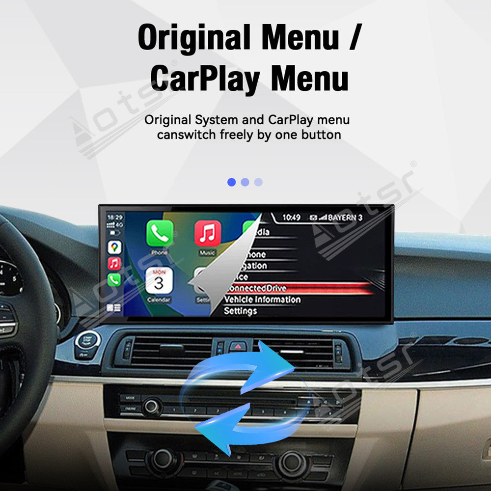 Aotsr 15.8 inch Linux Carplay Screen for BMW 5 Series F10 2011-2017 CIC NBT IPS Touch Stereo Unit Multi Storage 4G DSP BT5.0 GPS