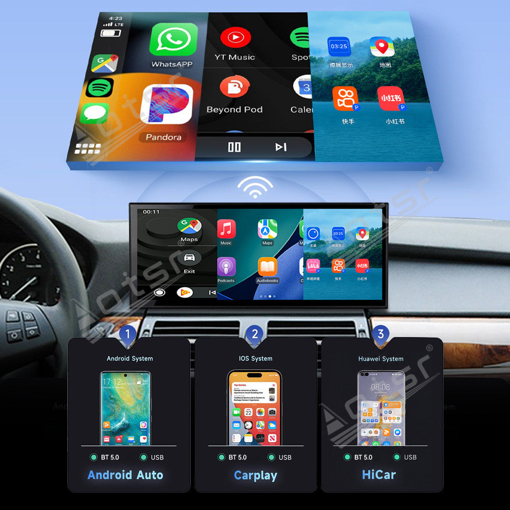 Aotsr 15.8 inch Linux Carplay Screen for BMW X5 E70/X6 E71 2007-2013 NBT IPS Touch Stereo Unit Multi Storage 4G DSP BT5.0 GPS