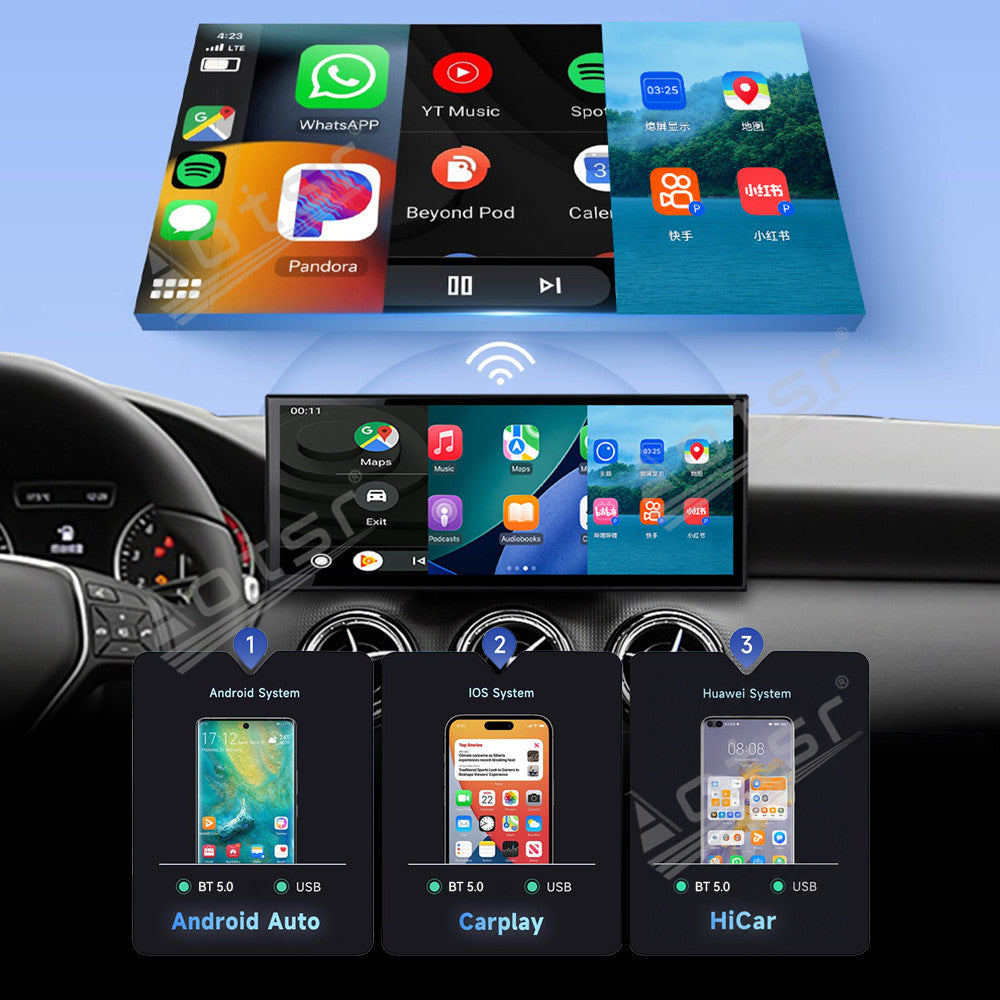 Aotsr 15.8 inch Linux Carplay Screen for Mercedes Benz A/GLA X156 2013-2015 NTG4.5 IPS Touch Stereo Unit Multi Storage 4G DSP BT5.0 GPS