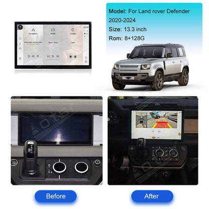 13.3 Inch Tesla Screen For Land rover Defender 2020-2024 Android 13.0 Car Radio Player GPS Navi Auto Stereo Multimedia Video DSP Carplay 4G SIM