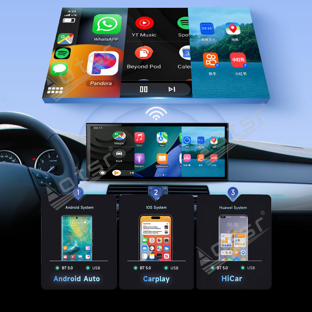 Aotsr 15.8 inch Linux Carplay Screen for BMW 5 Series E60 2003-2009 CIC IPS Touch Stereo Unit Multi Storage 4G DSP BT5.0 GPS