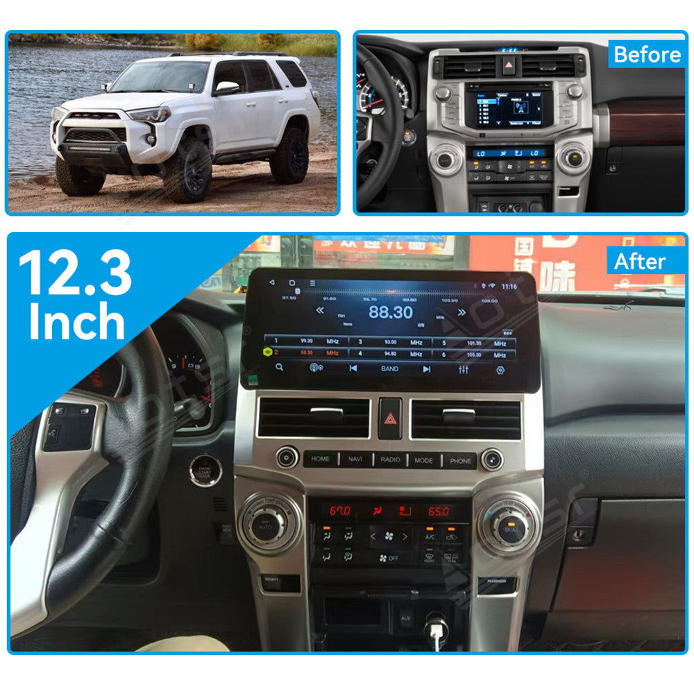 12.3 Inch Tesla Screen For Toyota 4Runner 2009-2022 Android 13.0 Car Radio Player GPS Navi Auto Stereo Multimedia Video DSP Carplay 4G SIM