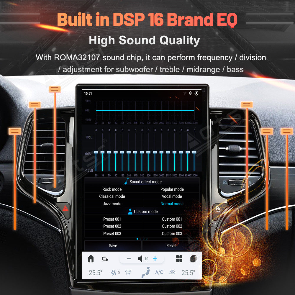 For Jeep Grand Cherokee 14.4 Inch Tesla-style Carplay Screens 2014+