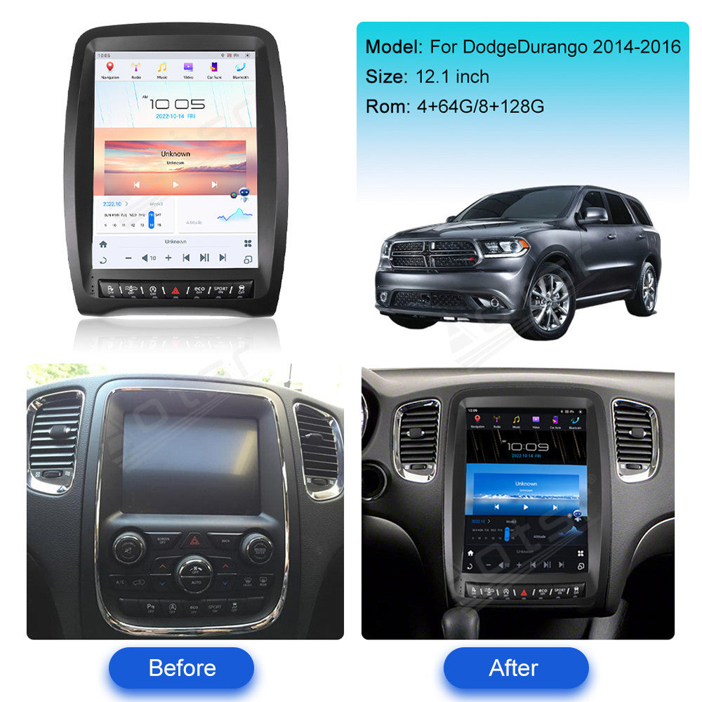 12.1 Inch Tesla Screen For Dodge Durango 2014-2016 Android 13.0 Car Radio Player GPS Navi Auto Stereo Multimedia Video DSP Carplay 4G SIM