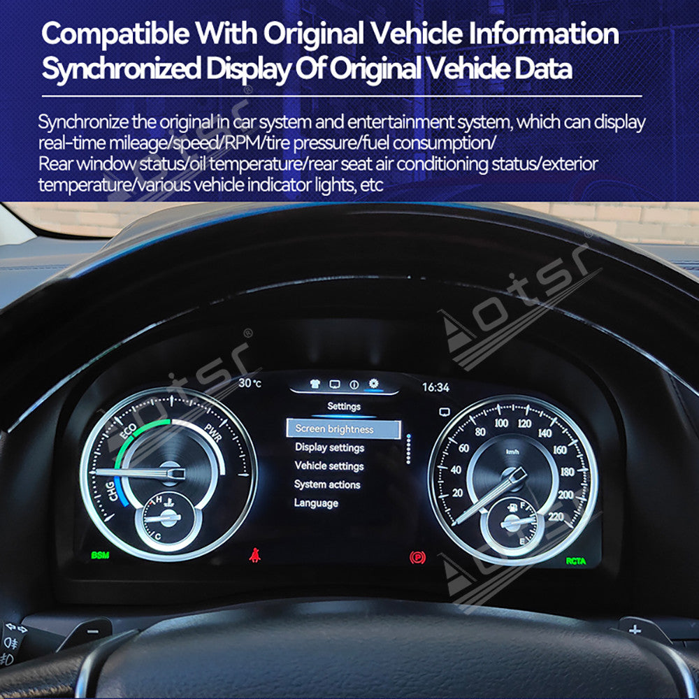12.3 inch For TOYOTA Alphard 30 A30 Vellfire 2015-2022 Full LCD Digital Cluster Instrument Virtual Cockpit Dashboard Speedometer