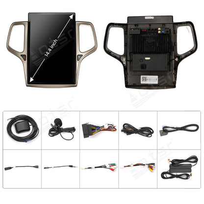 14.4 Inch Tesla Screen For  Jeep Grand Cherokee 2014+ golden Android 13.0 Car Radio Player GPS Navi Auto Stereo Multimedia Video DSP Carplay 4G SIM