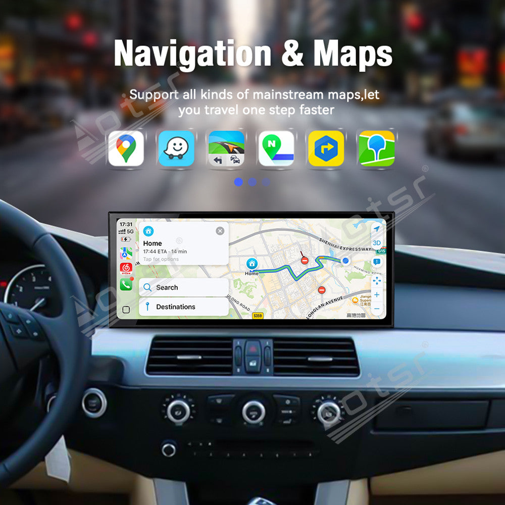 Aotsr 15.8 inch Linux Carplay Screen for BMW 5 Series E60 2003-2009 CIC IPS Touch Stereo Unit Multi Storage 4G DSP BT5.0 GPS