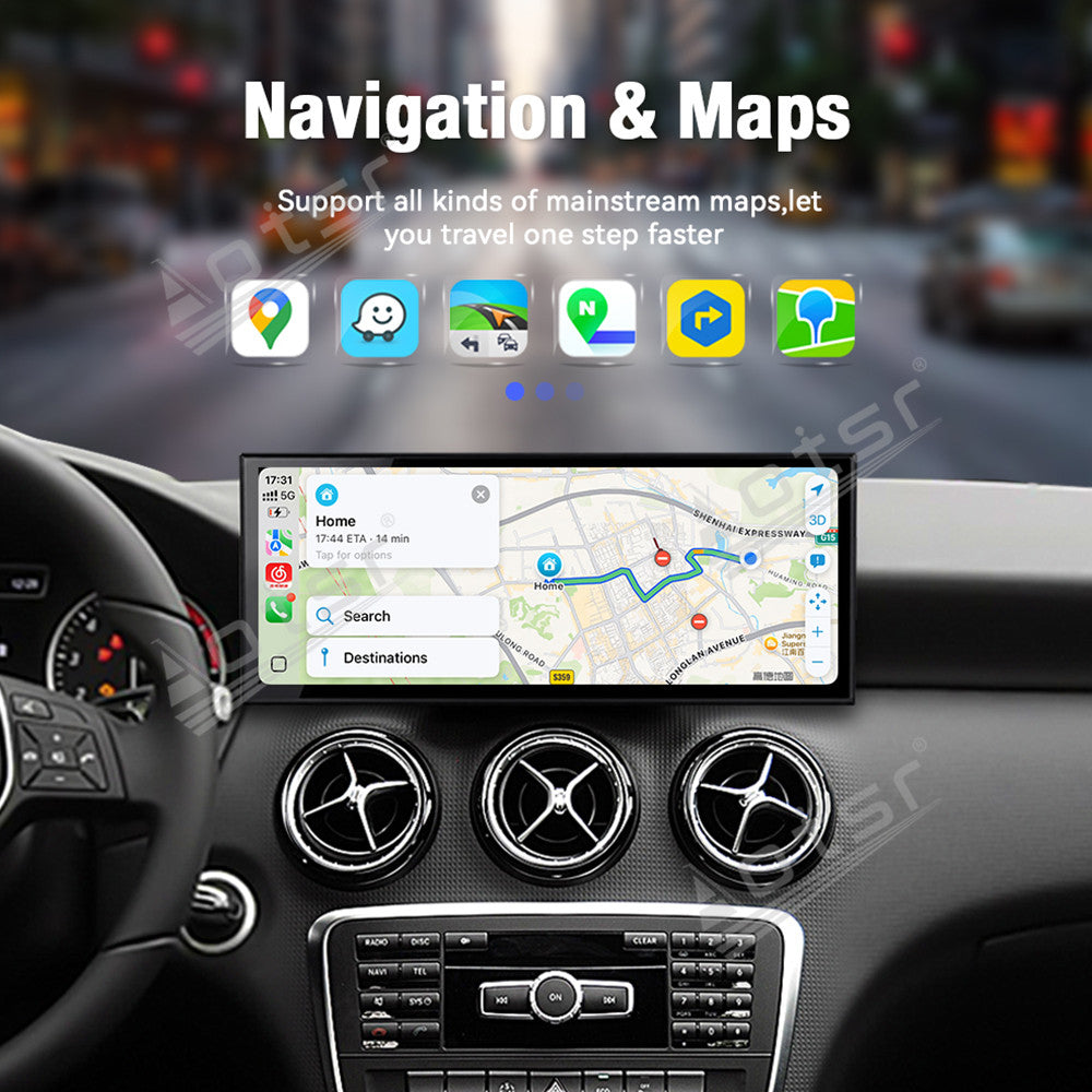 Aotsr 15.8 inch Linux Carplay Screen for Mercedes Benz A/GLA X156 2013-2015 NTG4.5 IPS Touch Stereo Unit Multi Storage 4G DSP BT5.0 GPS