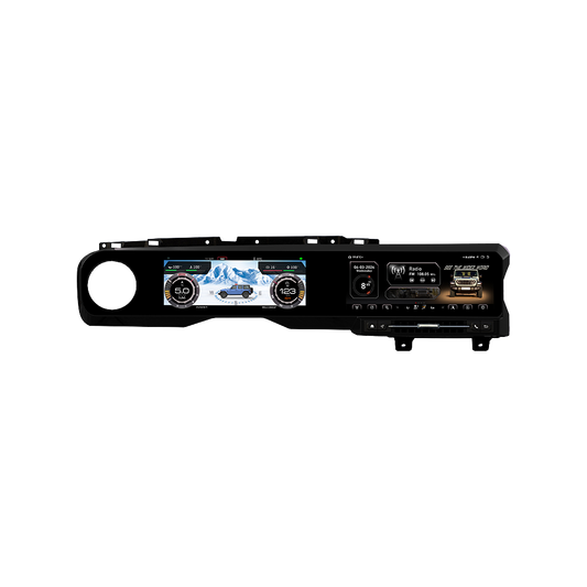 27" LCD Instrument Cluster For Jeep Wrangle JL 2018-2021 Car Radio Android 13 Long Strip QLED Screen Multimedia Player Head Unit