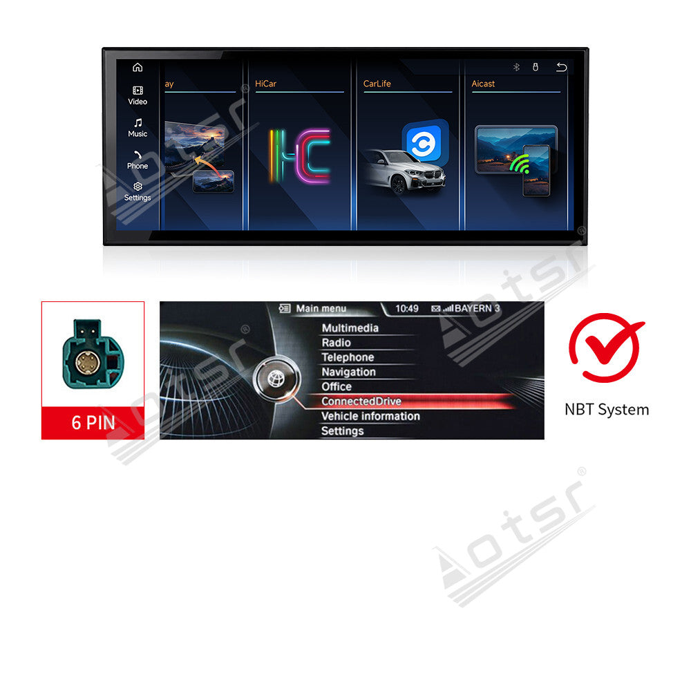 Aotsr 15.8 inch Linux Carplay Screen For BMW 1 Series 2014-2016 NBT IPS Touch Stereo Unit Multi Storage 4G DSP BT5.0 GPS