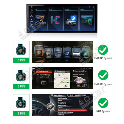 Aotsr 15.8 inch Linux Carplay Screen for BMW X5/X6 F15 2014-2018 NBT IPS Touch Stereo Unit Multi Storage 4G DSP BT5.0 GPS