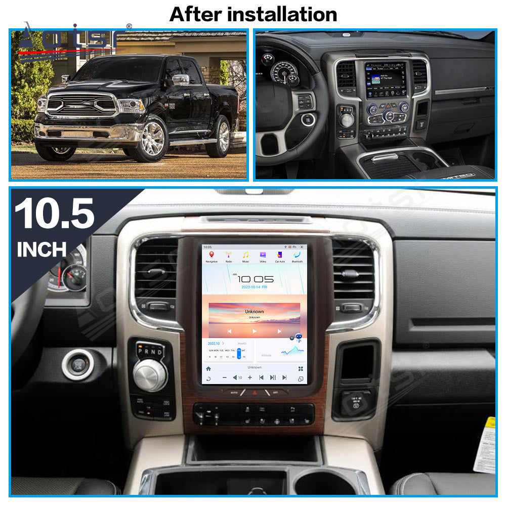 10.5 Inch Tesla Screen For Dodge Ram 2013-2018 Android 13.0 Car Radio Player GPS Navi Auto Stereo Multimedia Video DSP Carplay 4G SIM