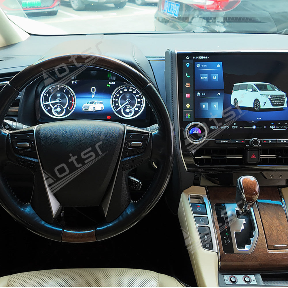 12.3 inch For TOYOTA Alphard 30 A30 Vellfire 2015-2022 Full LCD Digital Cluster Instrument Virtual Cockpit Dashboard Speedometer