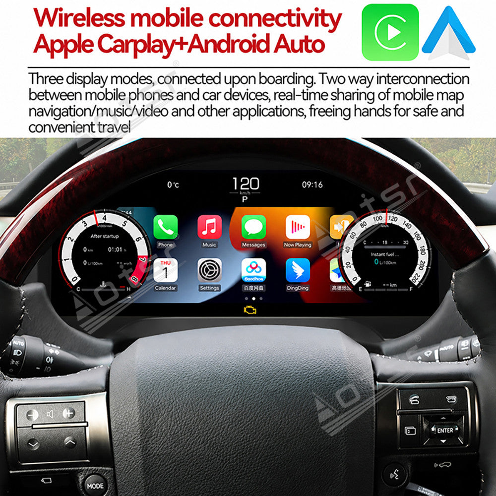 Aotsr 12.3 inch Digital Dashboard Panel For Lexus GX400 GX460 2010-2016 Virtual Cockpit Speedometer Cluster Odometer Gauge Instrument